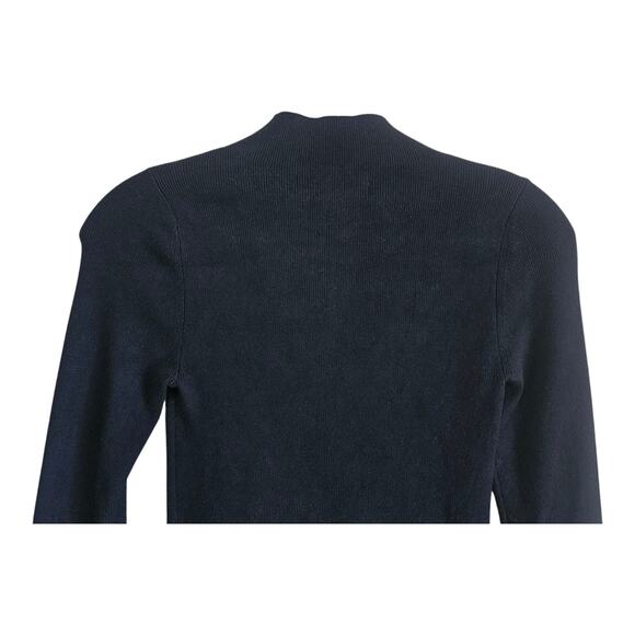 ANTHROPOLOGIE Maeve Women's Petite XXSP Arlowe Sweater Black Bell Sleeve Fitted - Picture 2 of 7